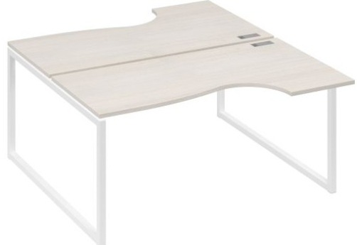 Рабочая станция эргономичная (2х160) Мира Одри, цвет дуб шамони + белый