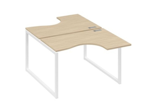 Рабочая станция эргономичная (2х120) Мира Одри, цвет дуб скандинавский + белый