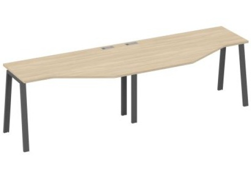 Рабочая станция эргономичная 2х140 Мира Трио, цвет дуб скандинавский + антрацит