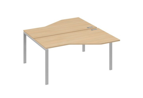 Рабочая станция эргономичная (2х160) Мира Нумо, цвет натуральный дуб + серый