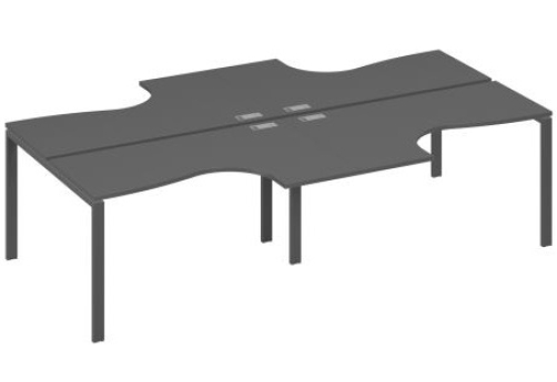 Рабочая станция эргономичная (4х140) Мира Нумо, цвет антрацит премиум + антрацит