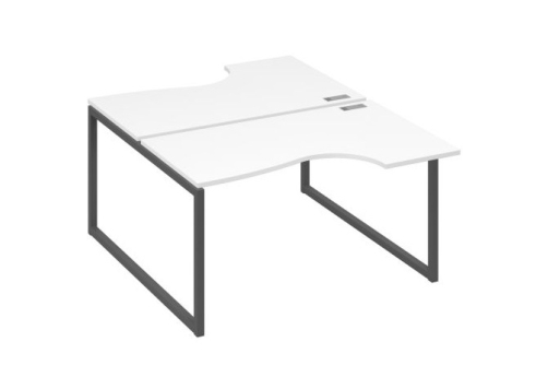 Рабочая станция эргономичная (2х140) Мира Одри, цвет белый премиум + антрацит
