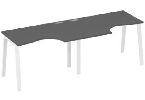 Станция рабочая эргономичная 2х120 Мира Трио, цвет антрацит премиум + белый