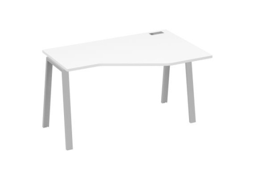 Стол эргономичный правый Мира Трио, цвет белый премиум + серый