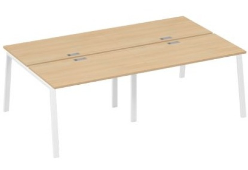 Рабочая станция 4х120 Мира Трио, цвет натуральный дуб + белый