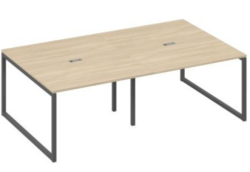 Стол для переговоров прямоугольный Мира Одри, цвет дуб скандинавский + антрацит