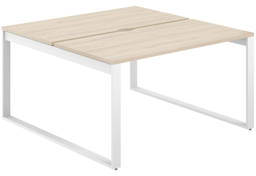 Рабочая станция с вырезом Фламинго, цвет акация + белый
