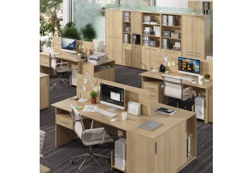 Составной стол на 2 рабочих места Атланта, цвет акация