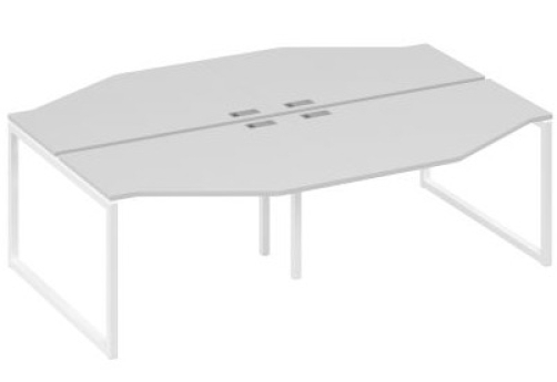 Рабочая станция эргономичная (4х120) Мира Одри, цвет серый + белый