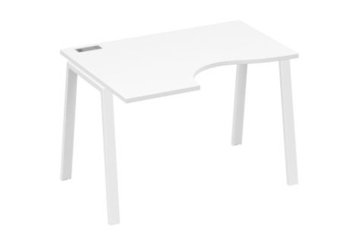 Стол эргономичный левый 120 Мира Трио, цвет белый премиум + белый