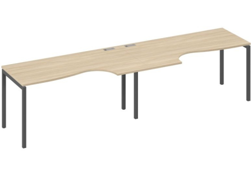 Рабочая станция эргономичная 2х160 Классика Мира Лофт, цвет дуб скандинавский + антрацит