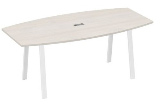 Стол для переговоров Мира Трио, цвет дуб шамони + белый