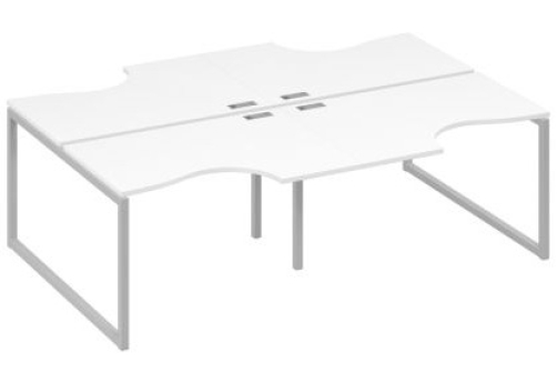 Рабочая станция эргономичная (4х120) Мира Одри, цвет белый премиум + серый