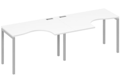 Рабочая станция эргономичная 2х120 Классика Мира Лофт, цвет белый премиум + серый