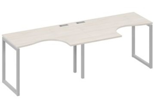 Рабочая станция эргономичная (2х120) Мира Одри, цвет дуб шамони + серый