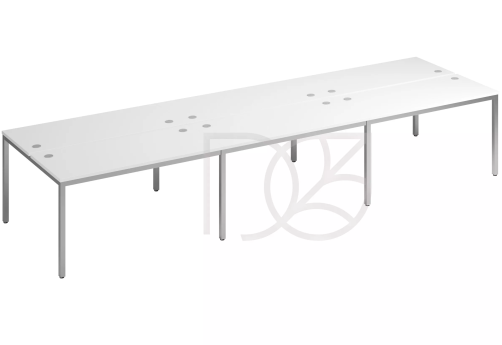 Бенч-система на 6 рабочих мест, цвет белый