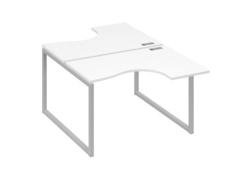 Рабочая станция эргономичная (2х120) Мира Одри, цвет белый премиум + серый