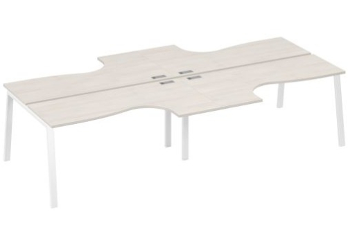Рабочая станция эргономичная 4х160 Мира Трио, цвет дуб шамони + белый