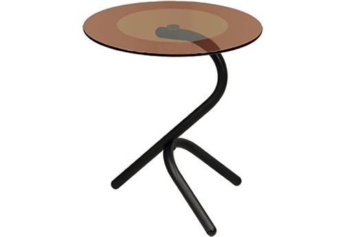 Стол журнальный Лето 1090, цвет металлик + стекло тонированное