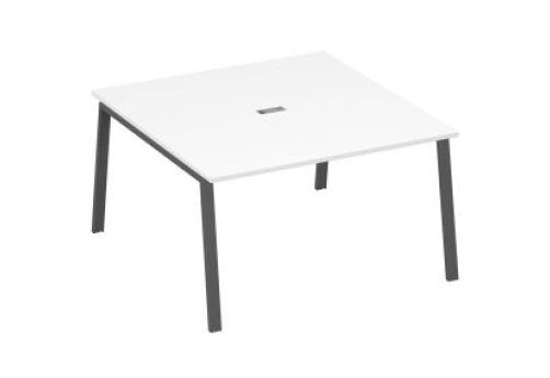 Стол для переговоров Мира Трио, цвет белый премиум + антрацит