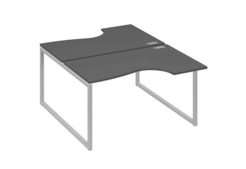 Рабочая станция эргономичная (2х140) Мира Одри, цвет антрацит премиум + серый
