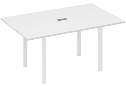 Стол для переговоров прямоугольный Мира Нумо, цвет белый премиум + белый