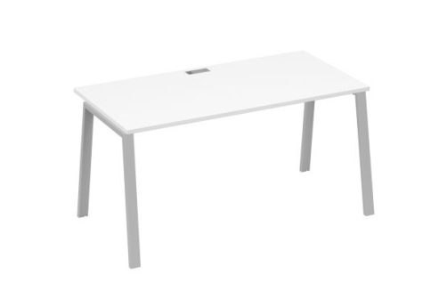 Стол письменный Мира Трио, цвет белый премиум + серый