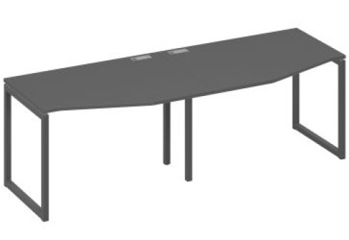 Рабочая станция эргономичная (2х120) Мира Одри, цвет антрацит премиум + антрацит