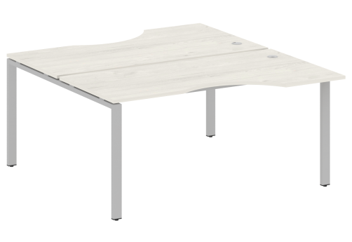 Стол на 2 рабочих места эргономичный, цвет дуб новара