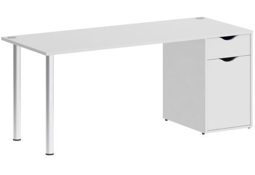 Стол письменный с тумбой, цвет белый