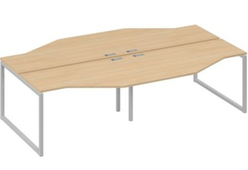 Рабочая станция эргономичная (4х140) Мира Одри, цвет натуральный дуб + серый