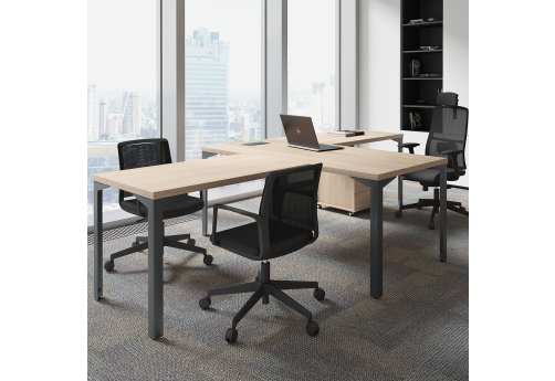 Стол для руководителя с боковой приставкой и брифинг-приставкой Кристо Директ, цвет светлый дуб