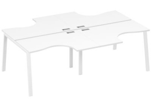 Рабочая станция эргономичная 4х120 Мира Трио, цвет белый премиум + белый