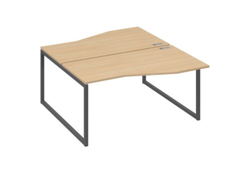 Рабочая станция эргономичная (2х160) Мира Одри, цвет натуральный дуб + антрацит