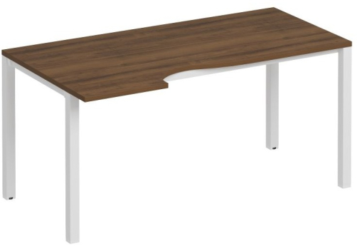 Стол эргономичный левый Прайм Металл 50, цвет орех + белый