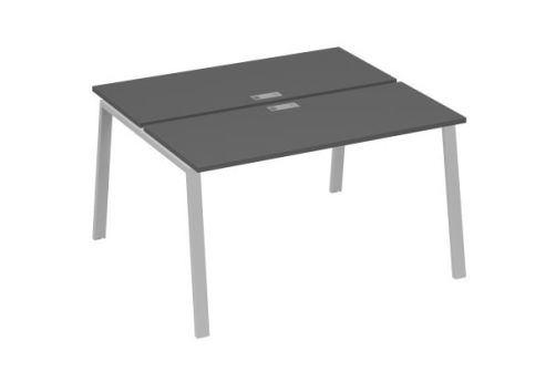 Рабочая станция 2х140 Мира Трио, цвет антрацит премиум + серый