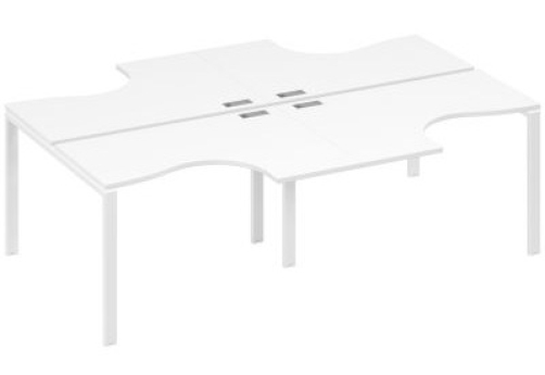 Рабочая станция эргономичная (4х120) Мира Нумо, цвет белый премиум + белый