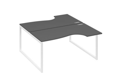 Рабочая станция эргономичная (2х160) Мира Одри, цвет антрацит премиум + белый