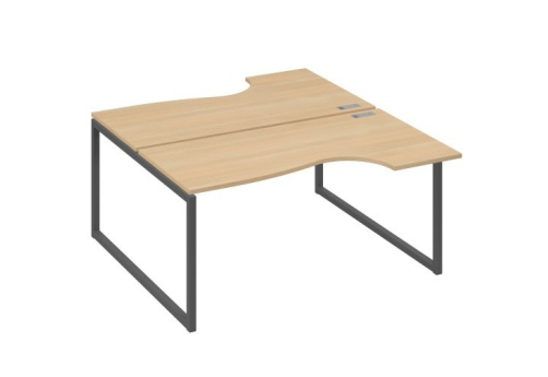 Рабочая станция эргономичная (2х160) Мира Одри, цвет натуральный дуб + антрацит