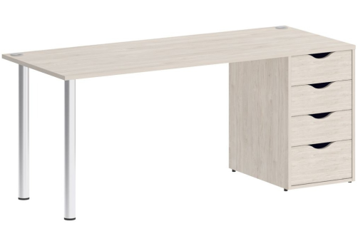 Стол письменный с тумбой 4 ящика, цвет денвер светлый