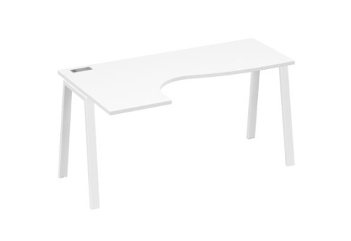 Стол эргономичный левый Мира Трио, цвет белый премиум + белый