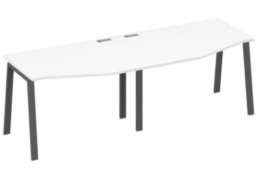 Рабочая станция эргономичная (2х120) Мира Нумо, цвет белый премиум + антрацит