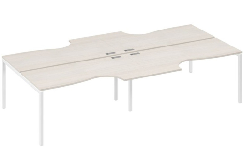 Рабочая станция эргономичная 4х160 Классика Мира Лофт, цвет дуб шамони + белый