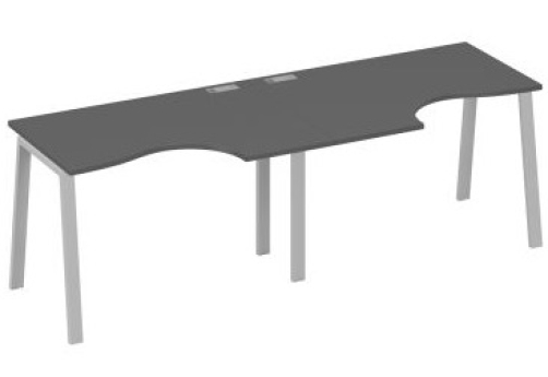 Станция рабочая эргономичная 2х120 Мира Трио, цвет антрацит премиум + серый