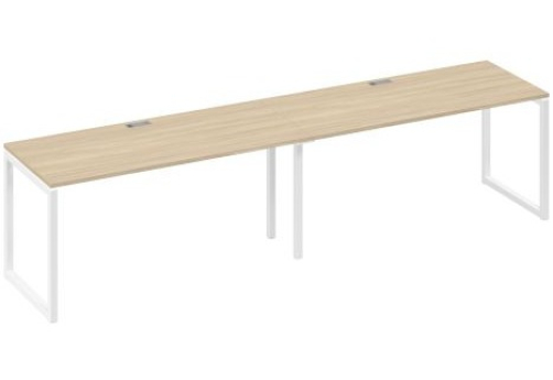 Рабочая станция (2х160) Мира Одри, цвет дуб скандинавский + белый