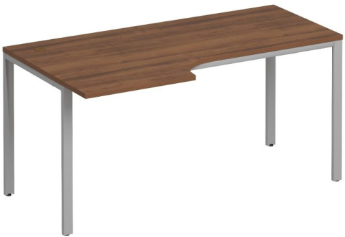 Стол эргономичный левый на металлокаркасе Прайм Металл 25, цвет орех + серый