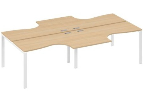 Рабочая станция эргономичная (4х140) Мира Нумо, цвет натуральный дуб + белый