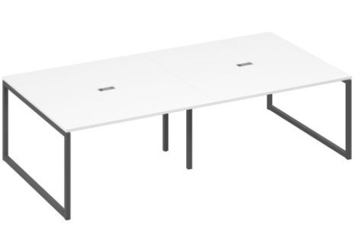 Стол для переговоров прямоугольный Мира Одри, цвет белый премиум + антрацит