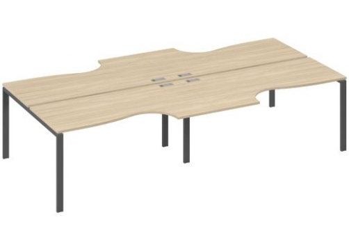 Рабочая станция эргономичная (4х160) Мира Нумо, цвет дуб скандинавский + антрацит