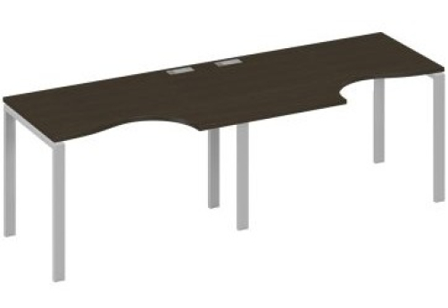 Рабочая станция эргономичная (2х120) Мира Нумо, цвет венге + серый